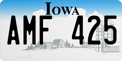 IA license plate AMF425