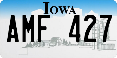 IA license plate AMF427