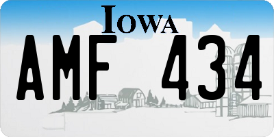 IA license plate AMF434