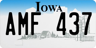 IA license plate AMF437