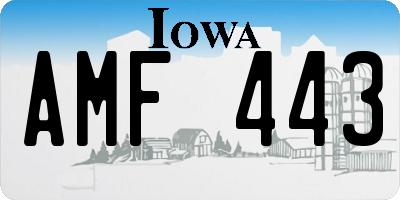 IA license plate AMF443