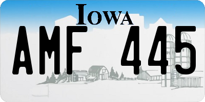 IA license plate AMF445