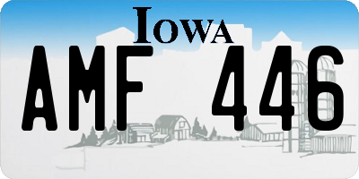 IA license plate AMF446