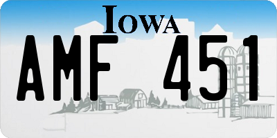 IA license plate AMF451