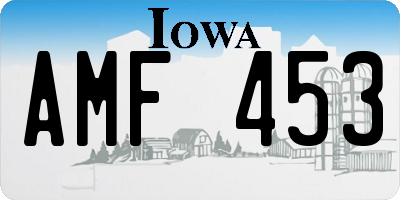 IA license plate AMF453