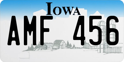 IA license plate AMF456