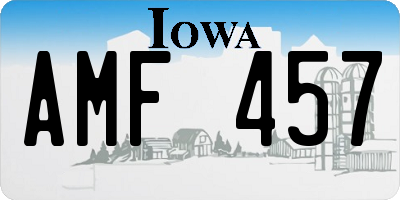IA license plate AMF457
