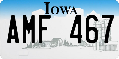 IA license plate AMF467