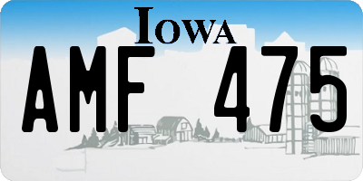 IA license plate AMF475