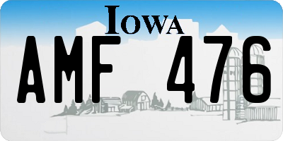 IA license plate AMF476