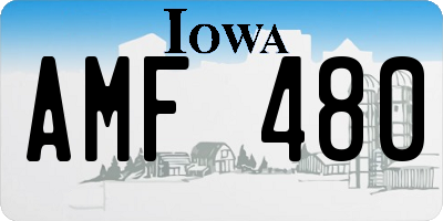 IA license plate AMF480