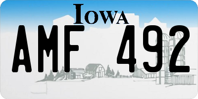 IA license plate AMF492