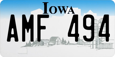 IA license plate AMF494