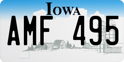 IA license plate AMF495