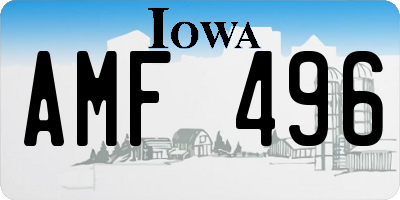 IA license plate AMF496