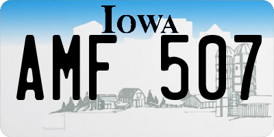 IA license plate AMF507