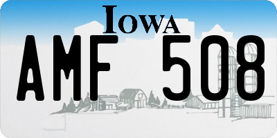 IA license plate AMF508