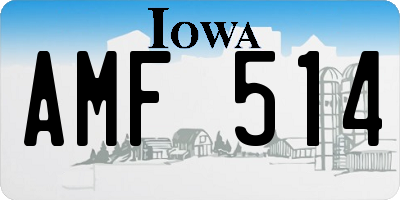 IA license plate AMF514