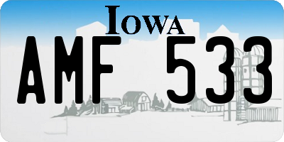 IA license plate AMF533