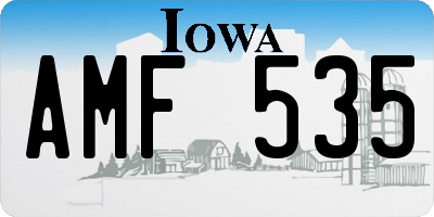 IA license plate AMF535