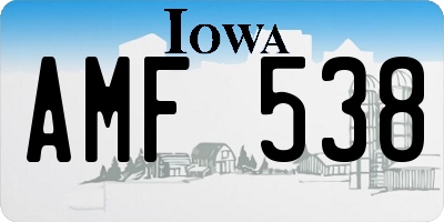 IA license plate AMF538