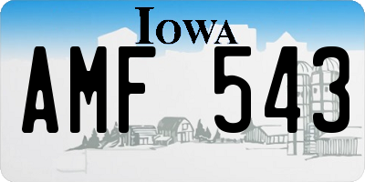 IA license plate AMF543