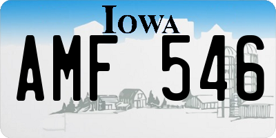 IA license plate AMF546