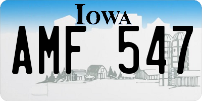 IA license plate AMF547