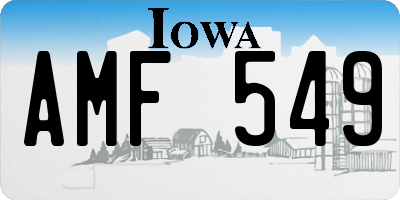 IA license plate AMF549