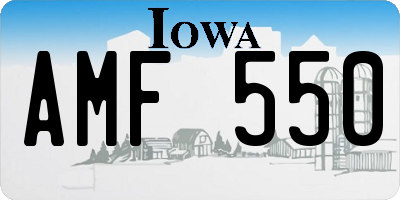 IA license plate AMF550