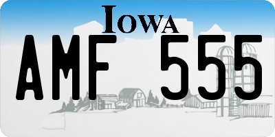 IA license plate AMF555
