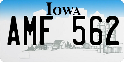 IA license plate AMF562