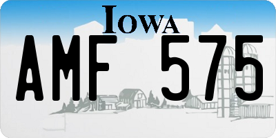 IA license plate AMF575