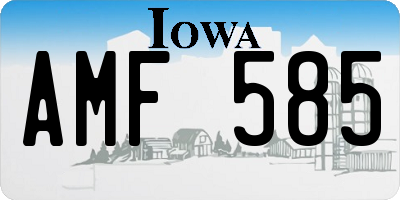 IA license plate AMF585