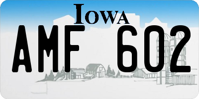 IA license plate AMF602