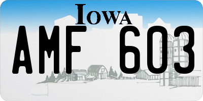 IA license plate AMF603