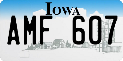 IA license plate AMF607