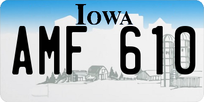 IA license plate AMF610