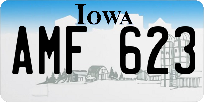 IA license plate AMF623
