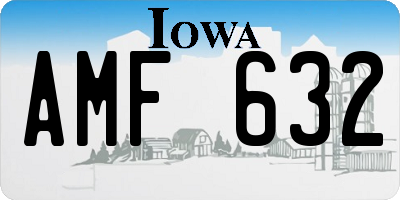 IA license plate AMF632