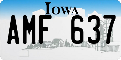 IA license plate AMF637