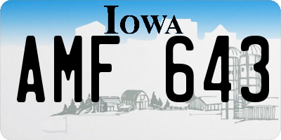 IA license plate AMF643