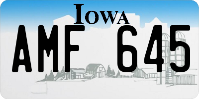 IA license plate AMF645