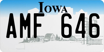 IA license plate AMF646