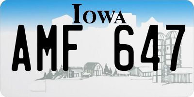 IA license plate AMF647