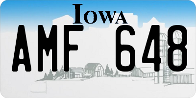 IA license plate AMF648