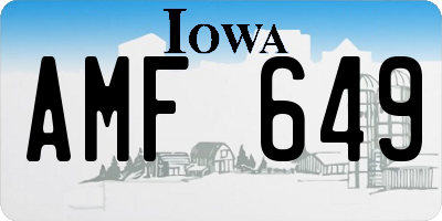 IA license plate AMF649