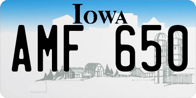 IA license plate AMF650