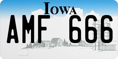 IA license plate AMF666