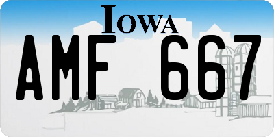 IA license plate AMF667